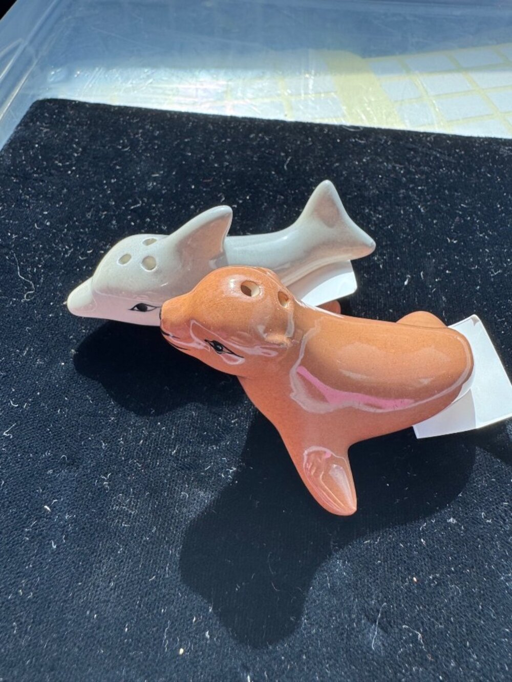 Cracker Barrel Salt Pepper Shakers Sea Lion Seal Ceramic Coastal Beach Set New
